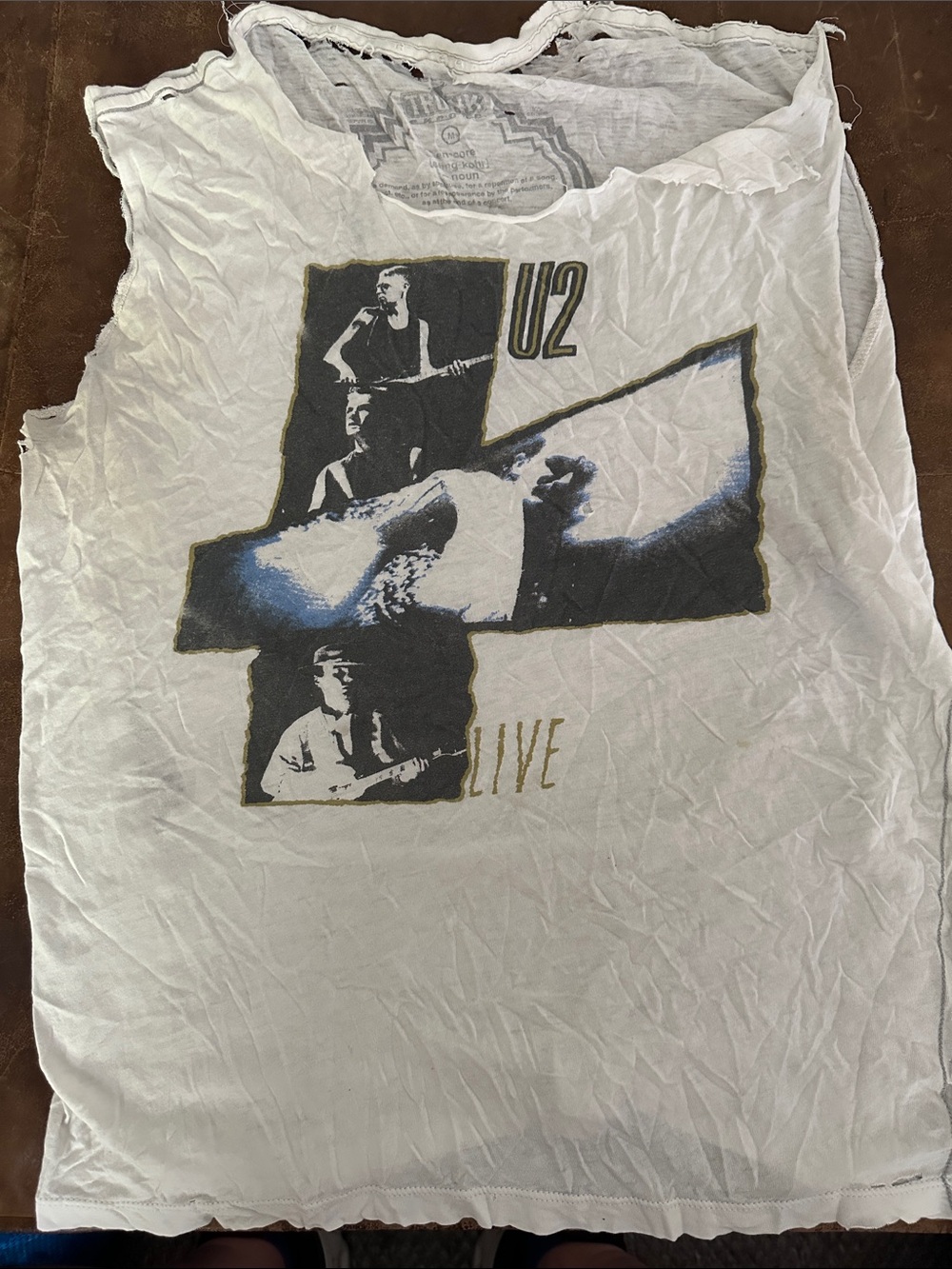 Trunk Ltd White U2 Live Muscle Tee